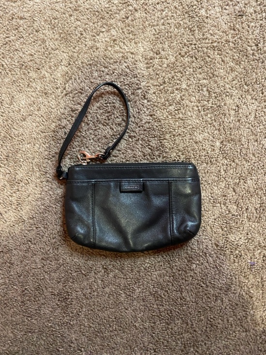 Coach Handbags - Coach Black Leather Wristlet with Detachable Strap